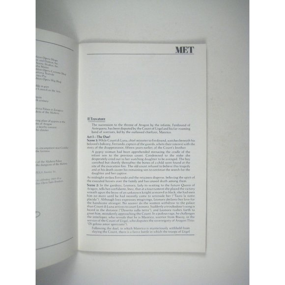 Il  Trovatore New York City Opera Stagebill February 1990 Lincoln Center - Picture 4 of 7